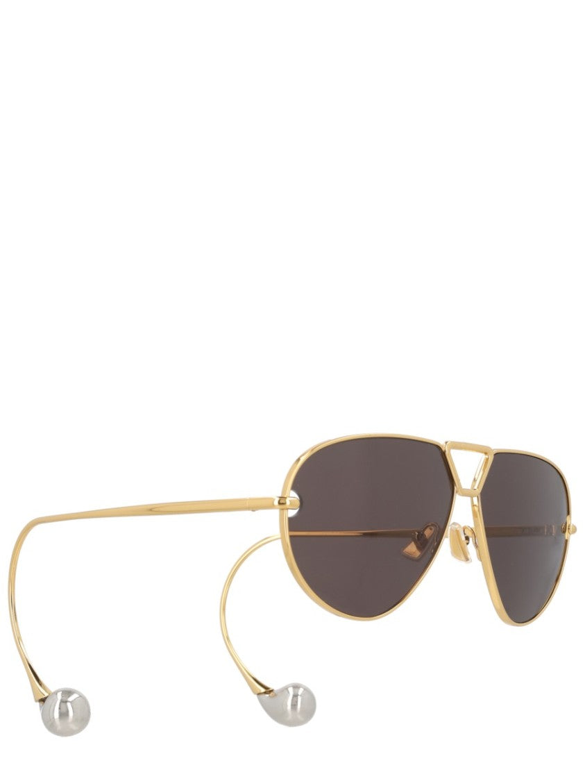 Bottega Veneta Aviator Drop Teardrop Metal Sunglasses