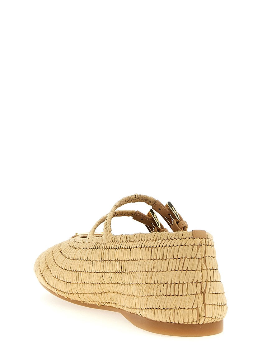 Prada Crochet Ballet Flats