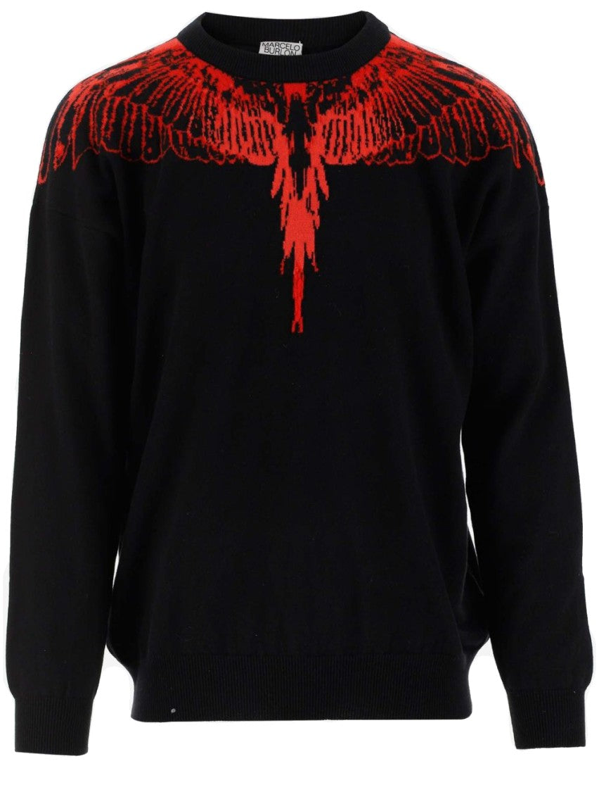 Marcelo Burlon Black Icon Wings Sweater