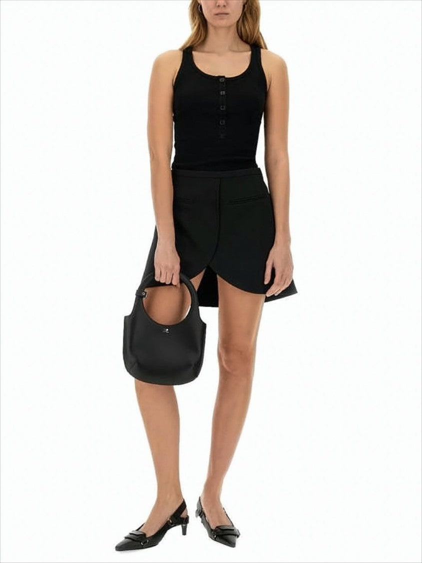 Courrèges Scoop Neck Fitted Tank Top With Button Placket