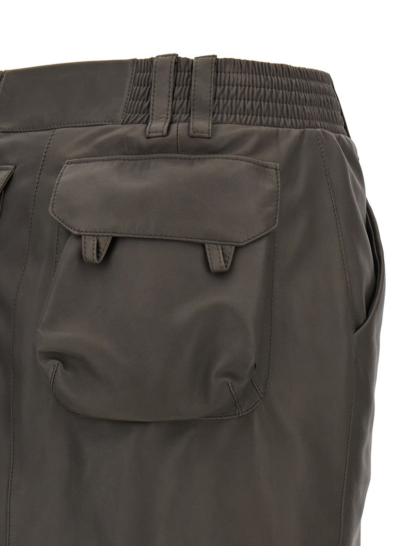 Saint Laurent Sleek Tailored Leather Skirt