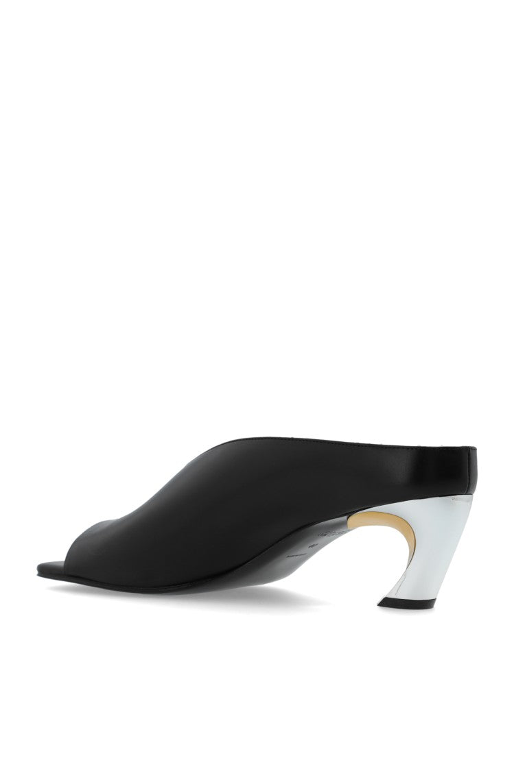 Alexander Mcqueen Contemporary Black Leather Slides