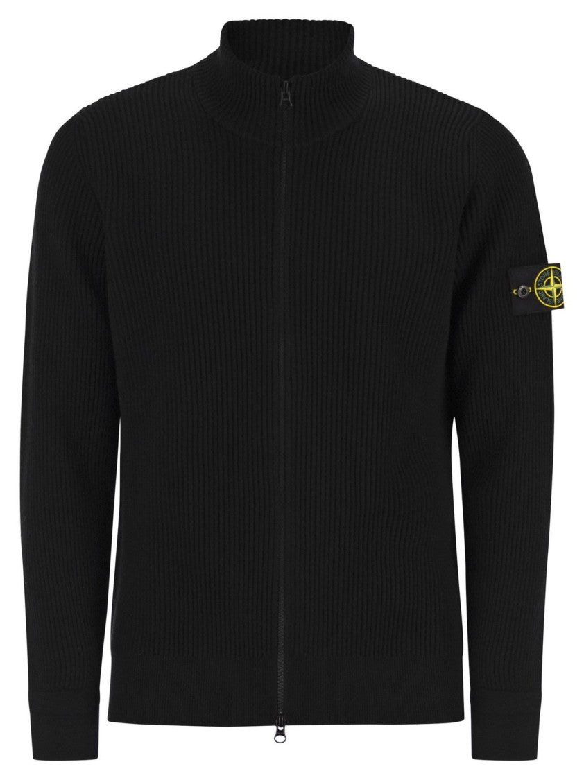 Stone Island Classic Black Virgin Wool Sweater
