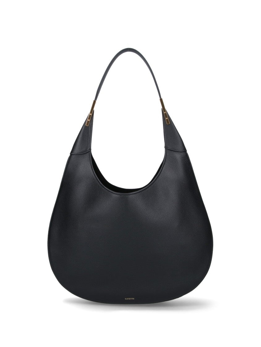 Savette "Florence" Medium Hobo Bag, In Black Calfskin
