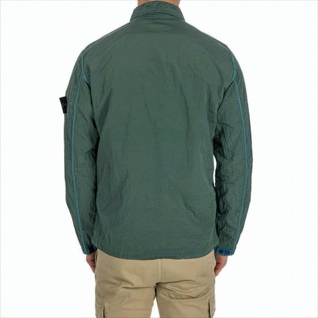 Stone Island Zip-Up Lightweight Jacket With Crinkled Texture
