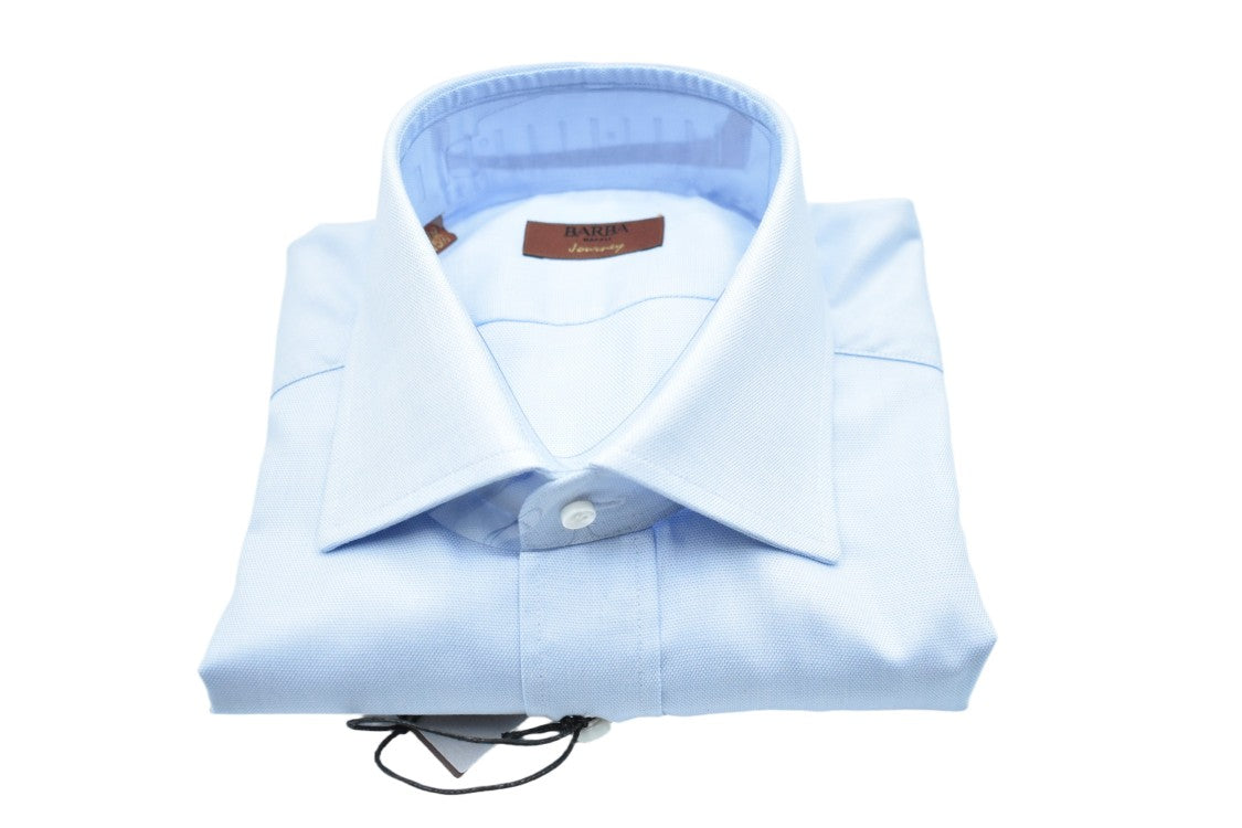 Barba White Blue Classic Tailored Fit Shirt
