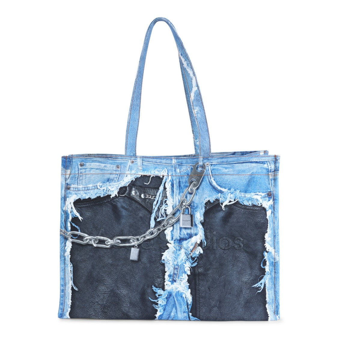 Acne Studios Large Distressed Denim Tote