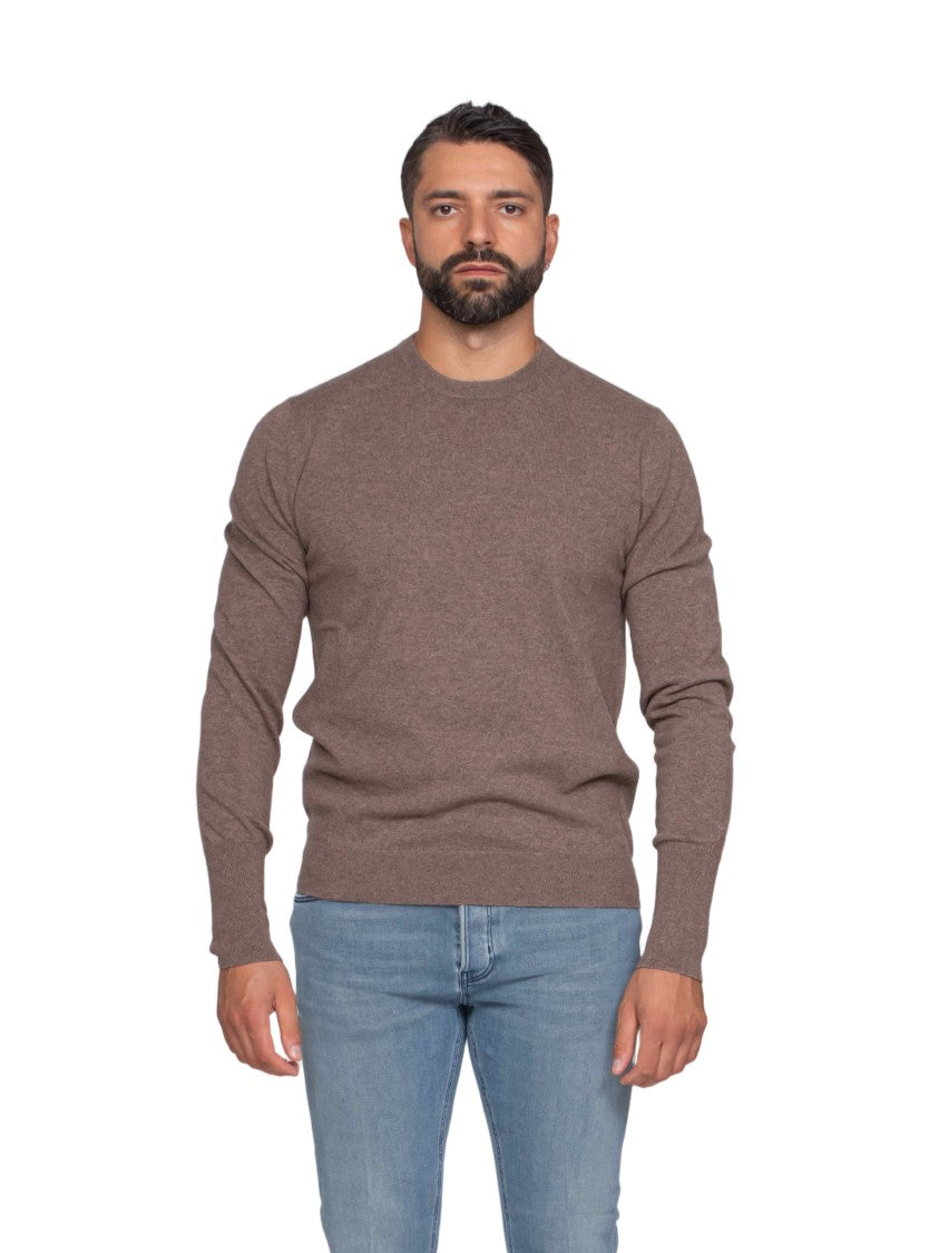 Ballantyne Slim Fit Crew Neck Sweater With Ribbed Detailing