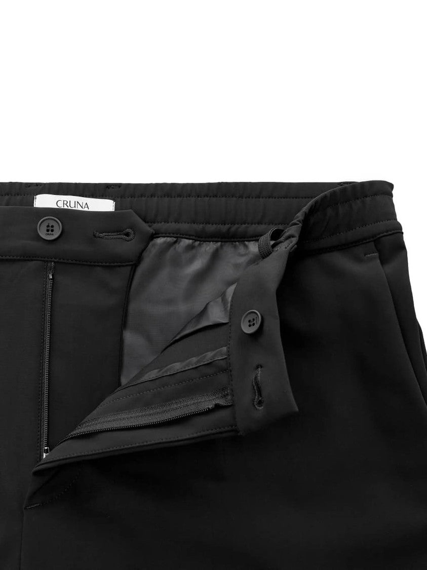 Cruna Tailored Black Flat Front Comfort Trousers