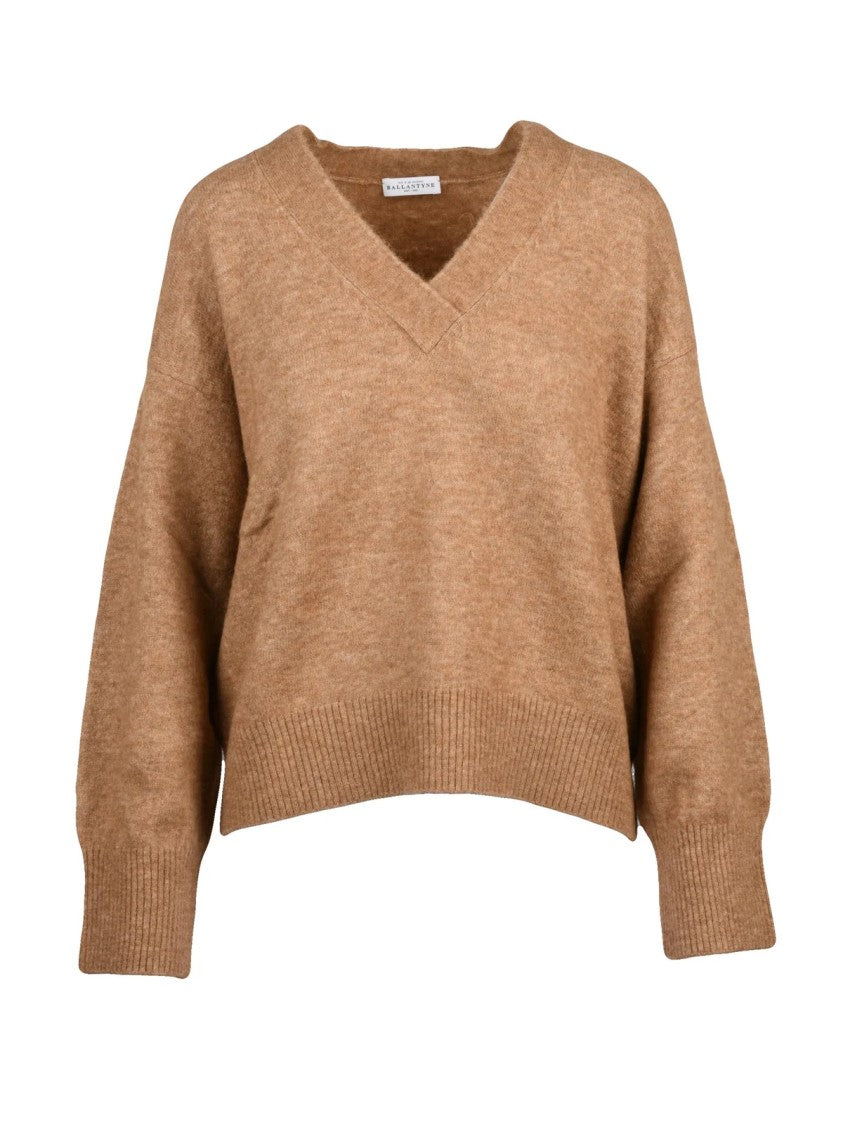 Ballantyne Alpaca-Wool Blend V-Neck Sweater With Relaxed Fit