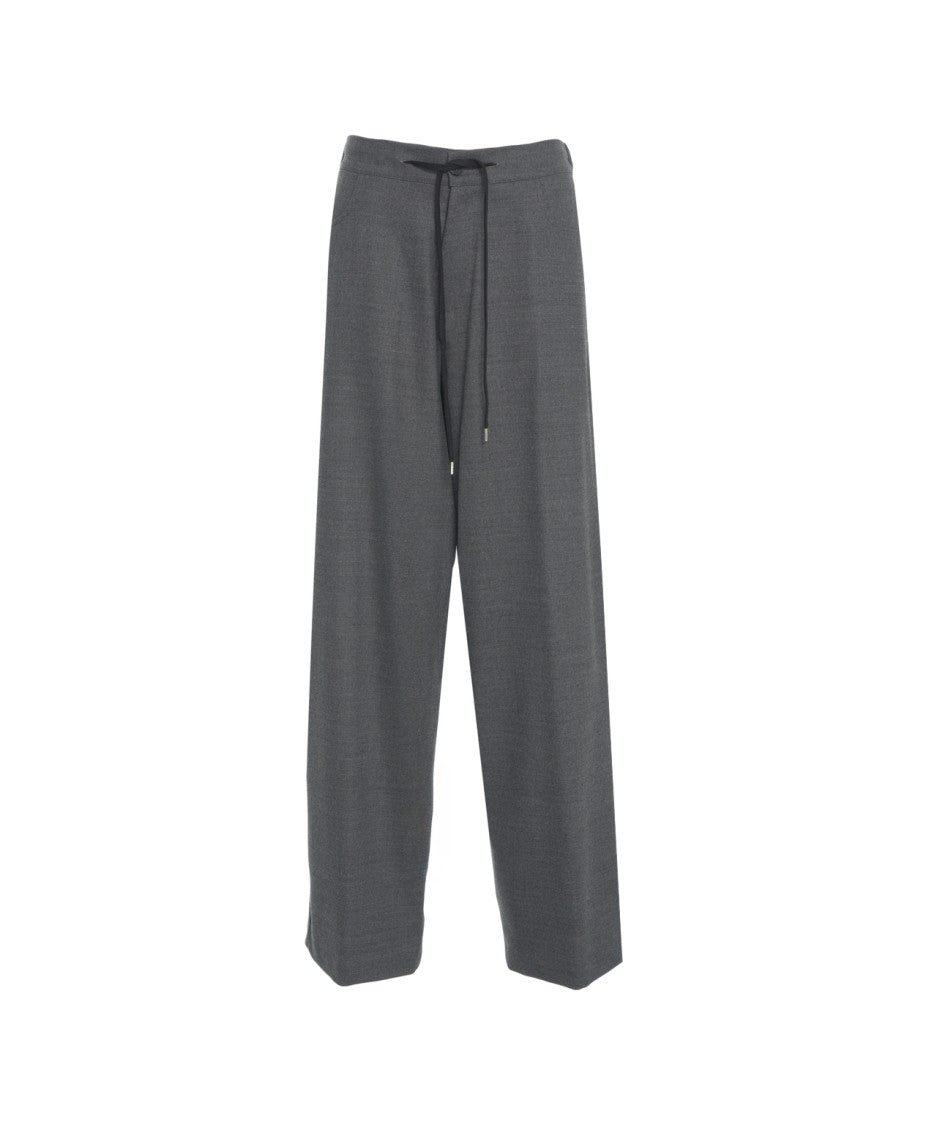 Jucca Wide-Leg Trousers With Drawstring Closure And Textured Fabric