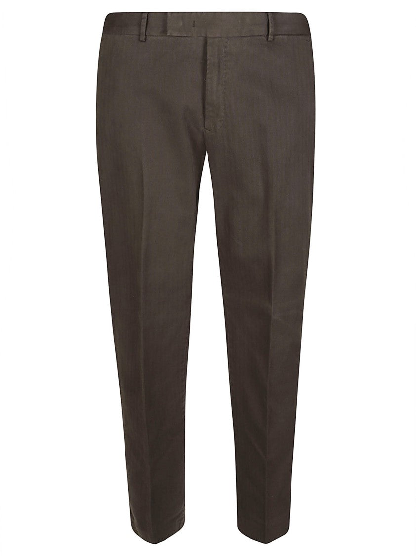 Pt Torino Rebel Brown Tailored Straight-Leg Pants