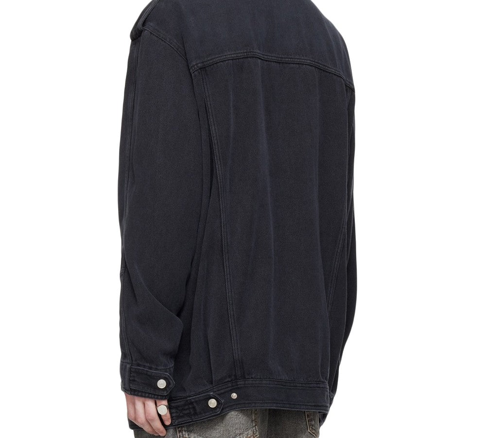Isabel Marant Oversized Black Denim Jacket With Classic Collar