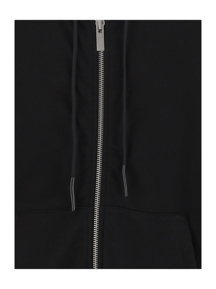 44 Label Group Black Cotton Zip-Up Logo Hoodie