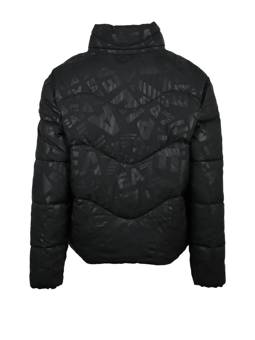 Ea7 Emporio Armani Black Polyamide Hooded Down Jacket