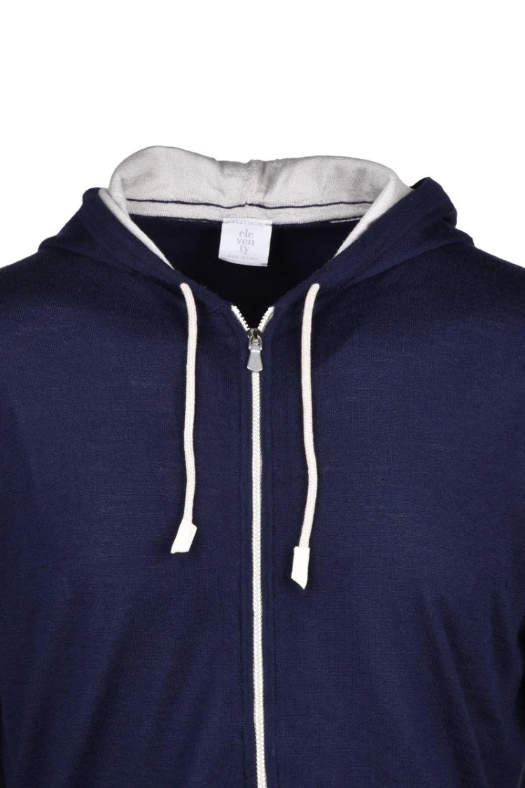 Eleventy Zip Cardigan - Blue