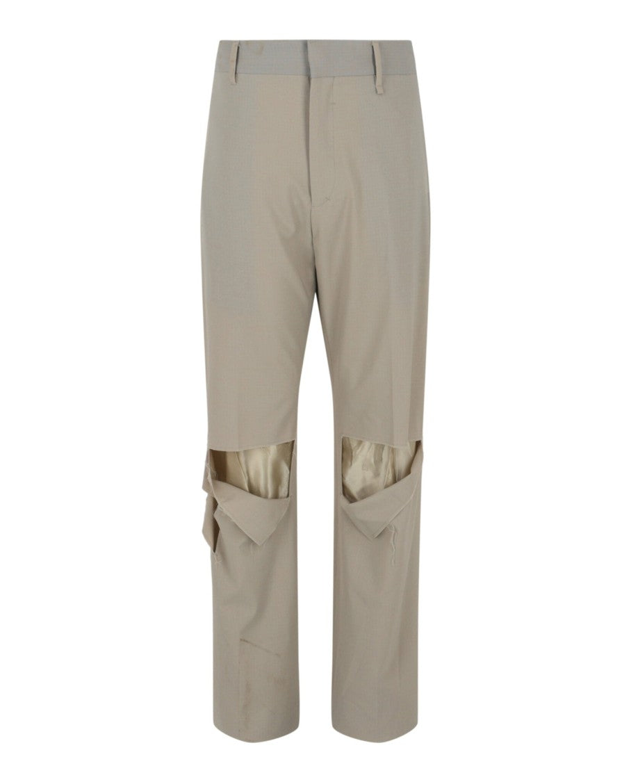 Givenchy High-Rise Straight Fit Pants With Ripped Knee Design