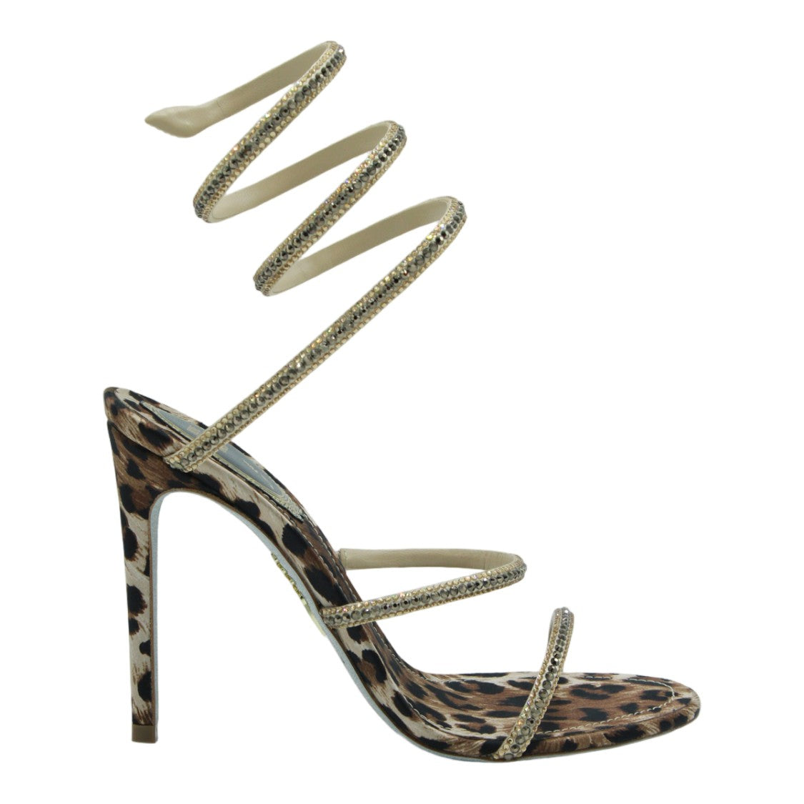 René Caovilla High-Heeled Sandals With Leopard Print Base
