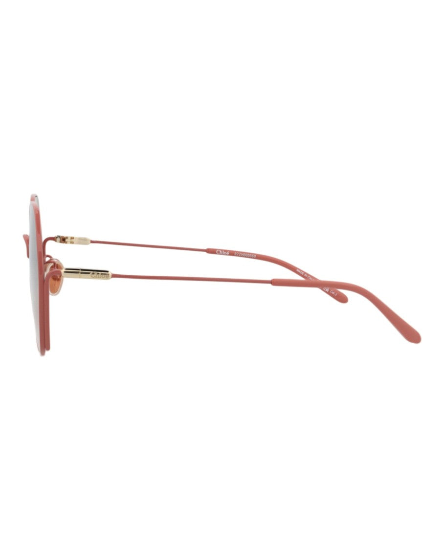 Chloé Round-Frame Metal Sunglasses With Adjustable Nose Pads