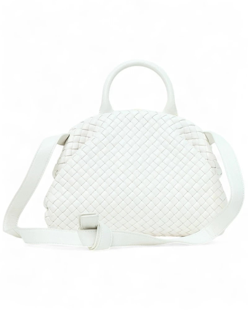 Bottega Veneta Small White Braided Handle