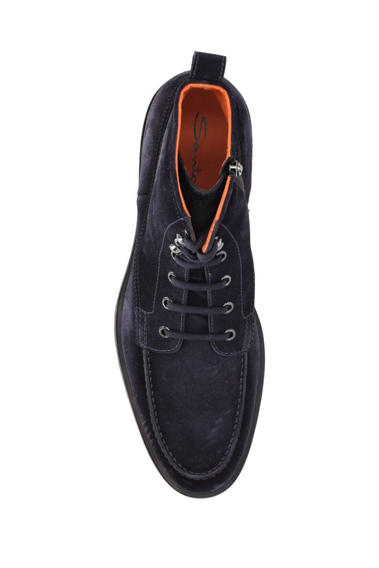 Santoni Anti-Slip Sole Suede Ankle Boots