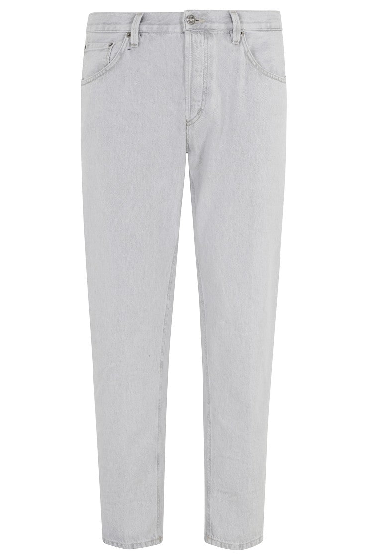 Dondup White 5-Pocket Carrot Brighton Cotton Straight-Leg Jeans