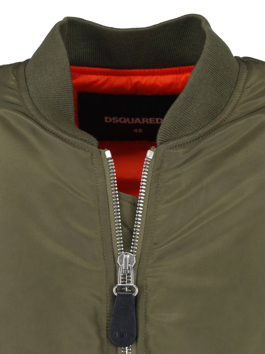 Dsquared2 Green 80S Technical Fabric Bomber Jacket