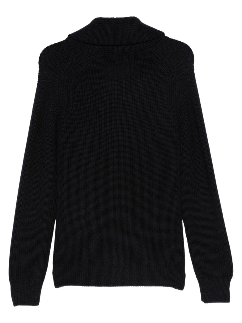 Drumohr Brown Shawl Collar Knitted Cardigan