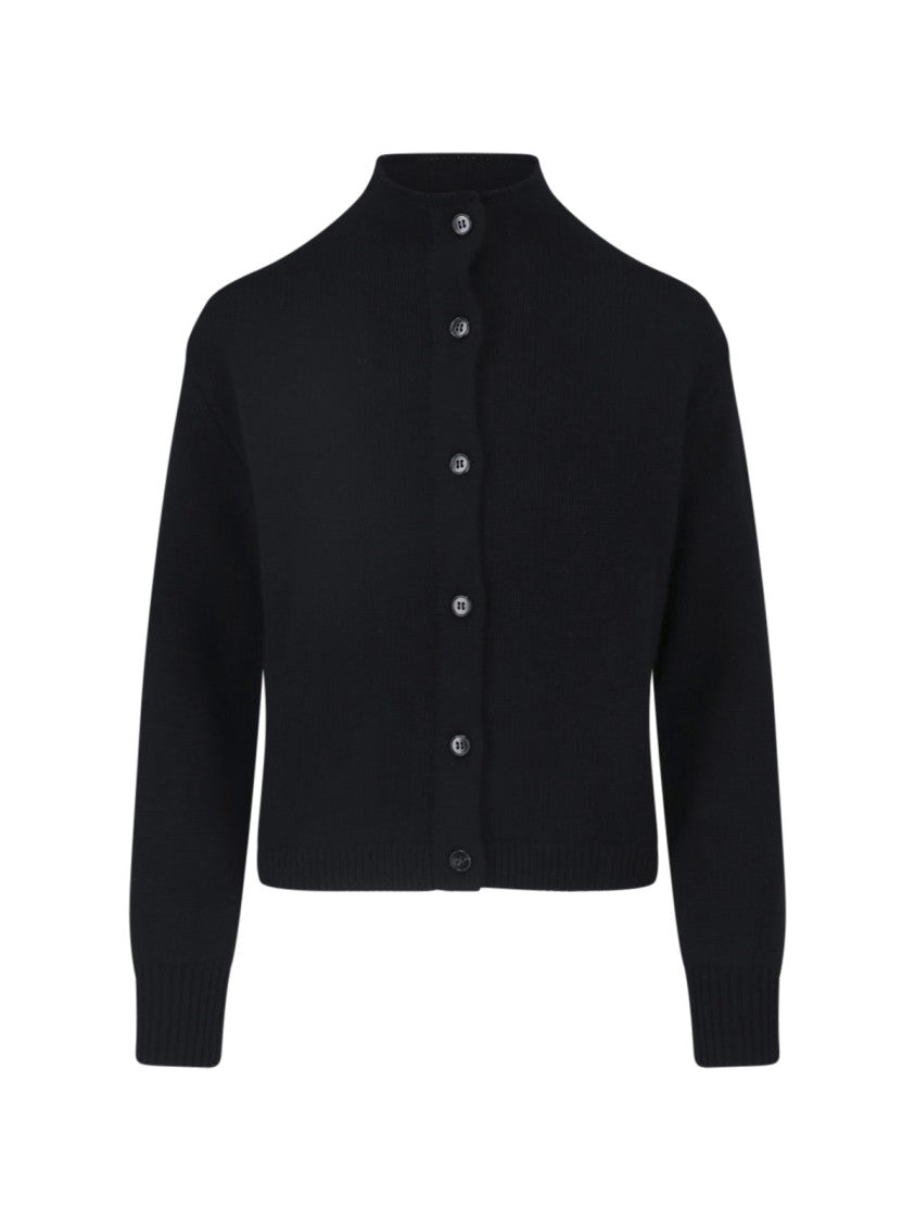Lisa Yang Cropped Ribbed Button-Down Knit Sweater