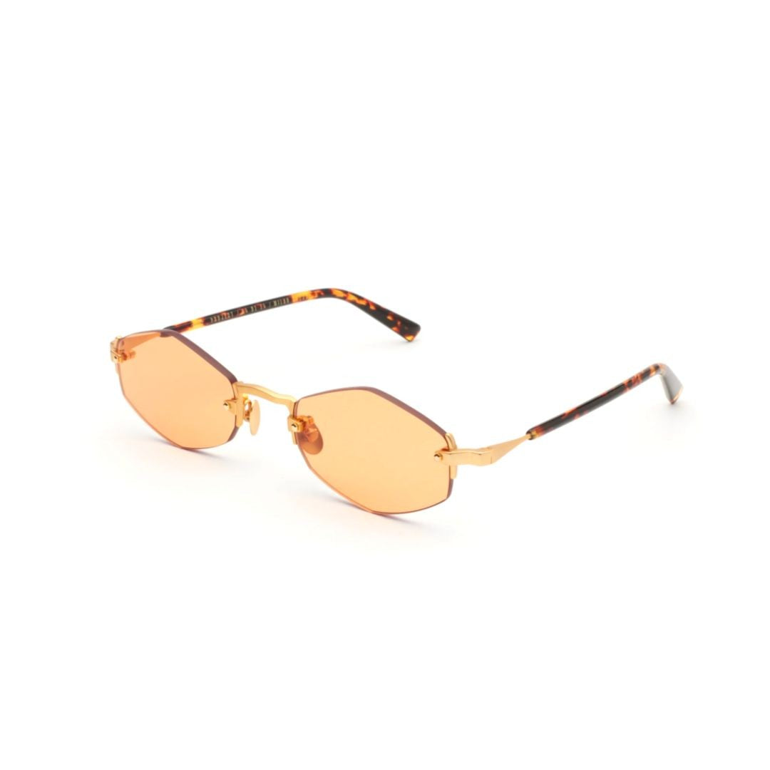 Gast Lunar Rimless Sunglasses With Amber Lenses And Tortoiseshell Temples