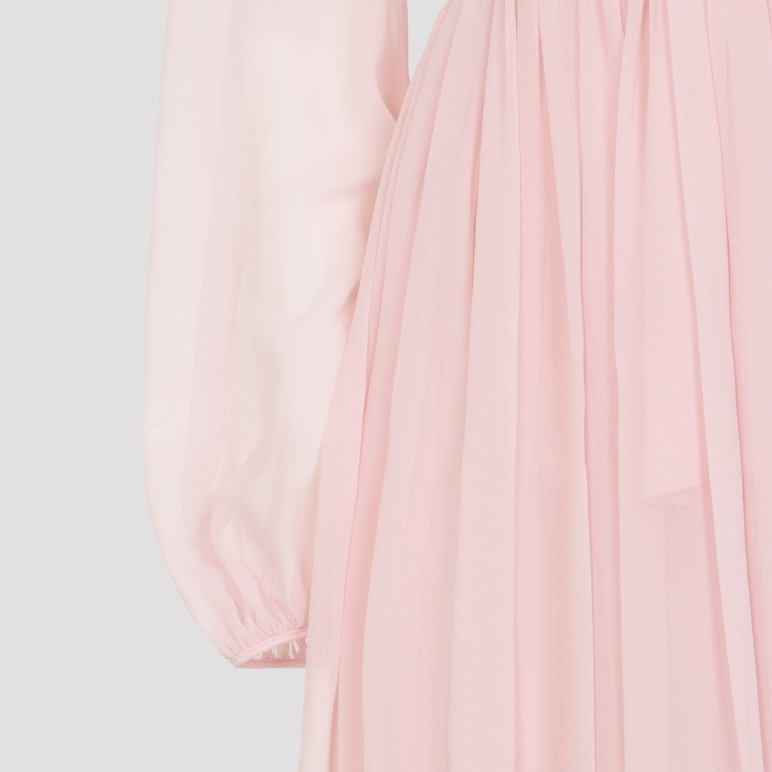 Giambattista Valli Silk Maxi Dress With Sheer Sleeves