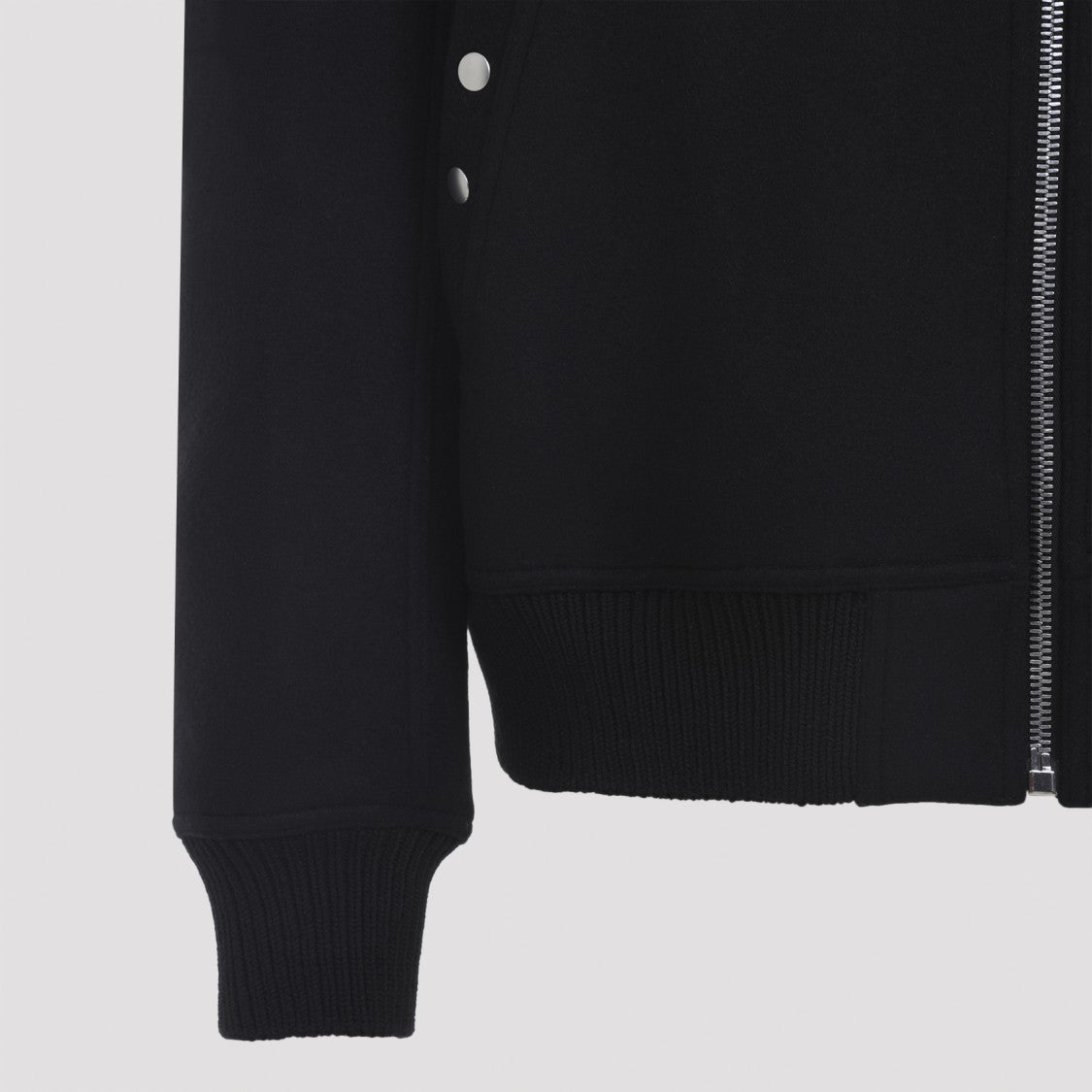 Rick Owens Wool Blend Jacket With High Stand Collar