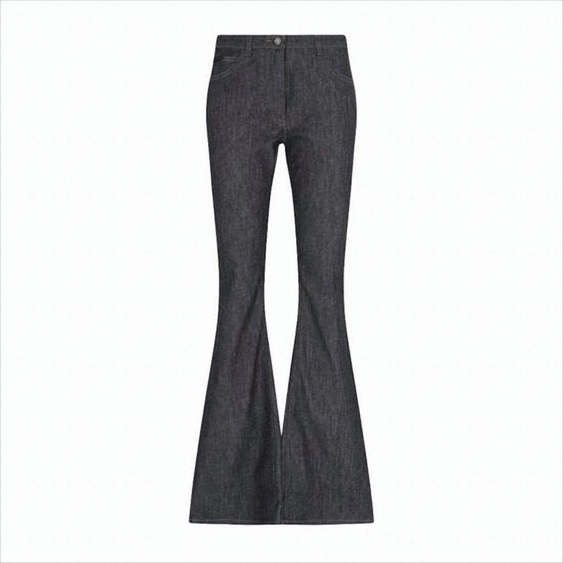 Courrèges High-Waisted Flared Denim Jeans With Contrast Stitching