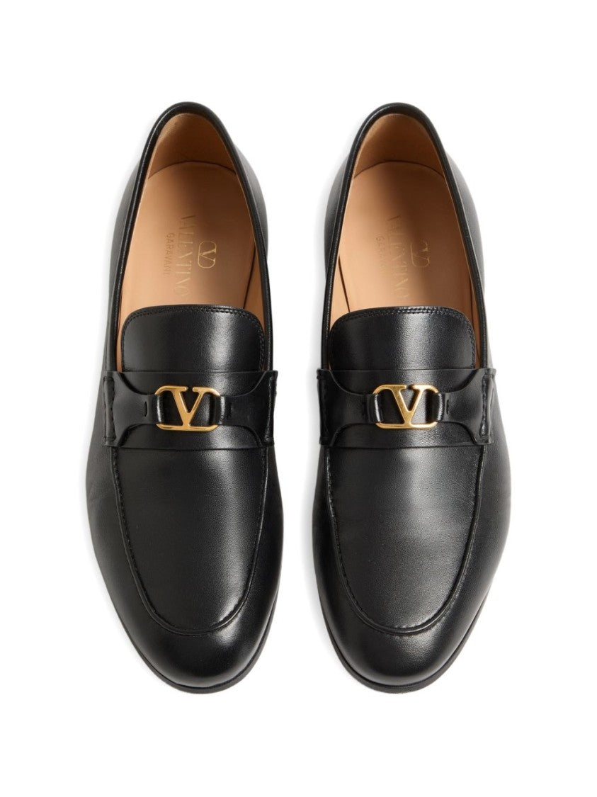 Valentino Garavani Black Vlogo Signature Nappa Loafers