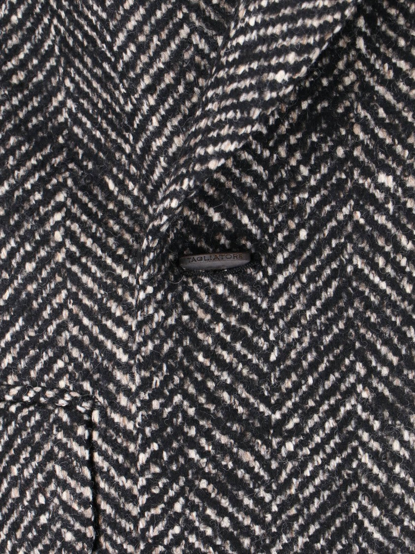 Tagliatore "Pino Lerario" Double-Breasted Coat Black