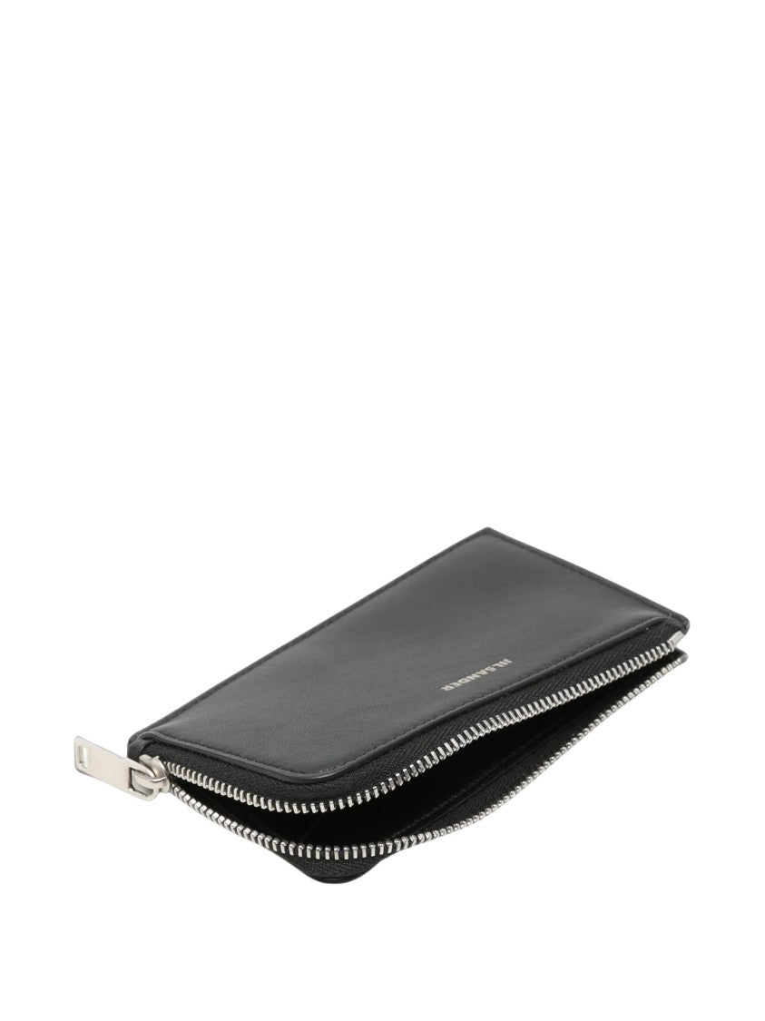 Jil Sander Black Portafoglio Calf Leather Wallet