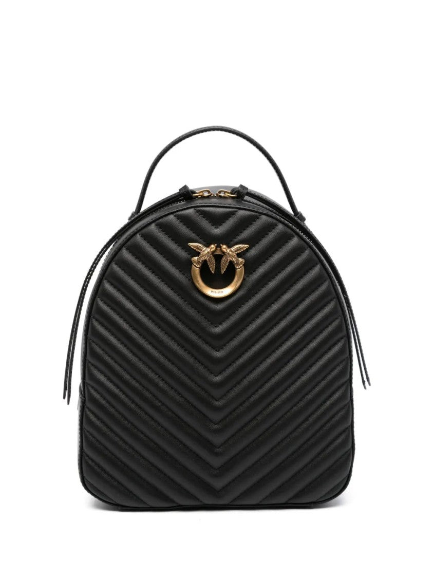 Pinko Love Chevron Leather Backpack