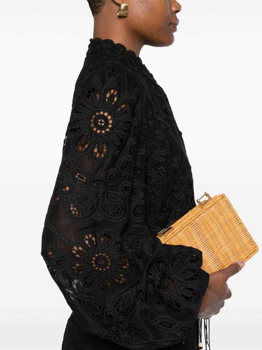 Zimmermann Mock Neck Black Shirt