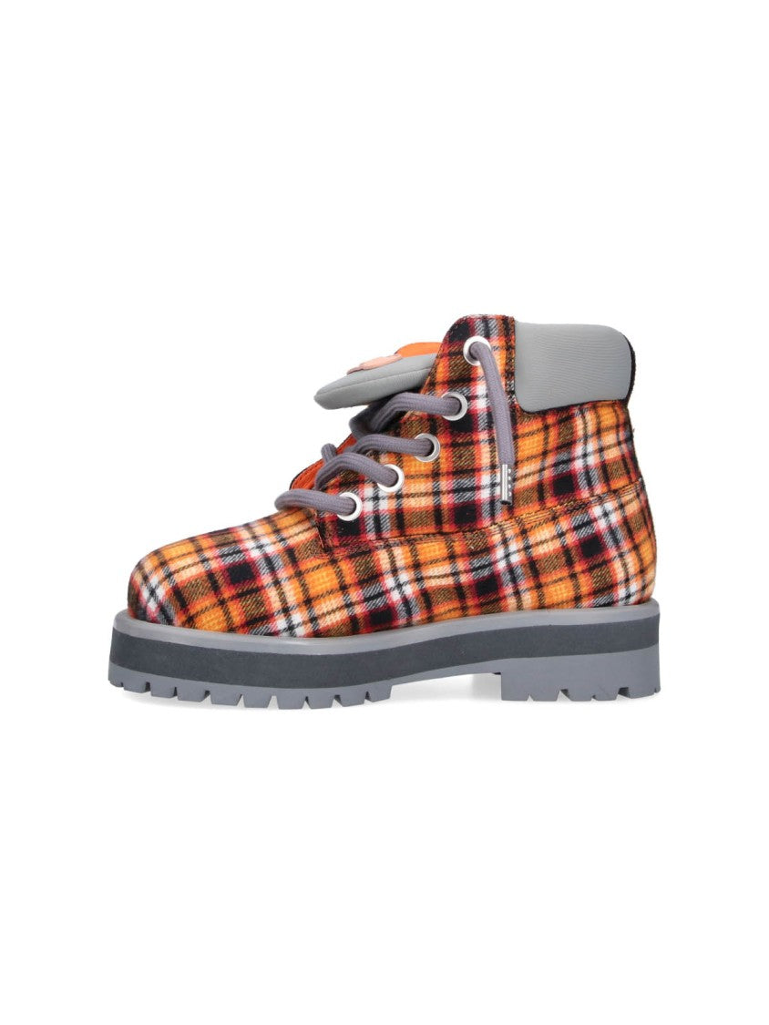 Pdf Orange Plaid Padded Collar Rugged Boots