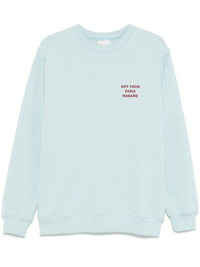 Drôle De Monsieur Powder Blue Sweatshirt With Logo Embellishment