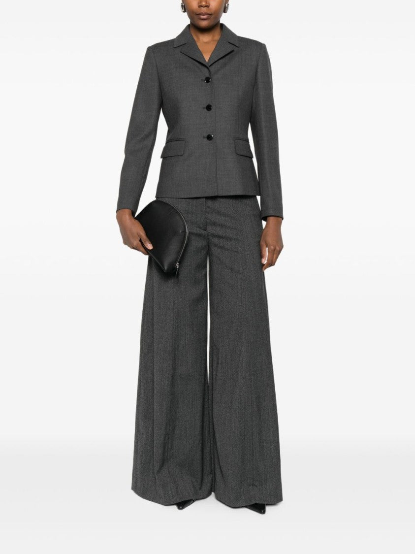 Tagliatore Tailored Gray Jacket With Notched Collar