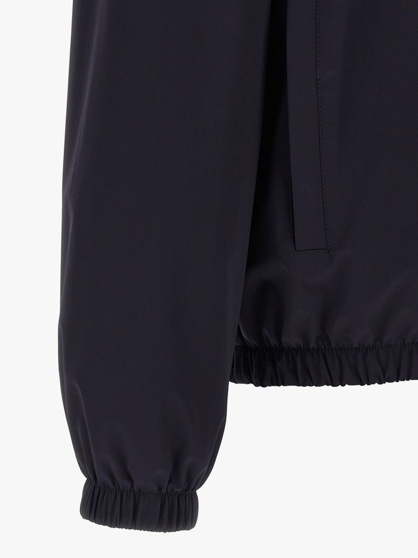 Brunello Cucinelli Reversible Black Jacket With Technical Fabric And Wool Mélange