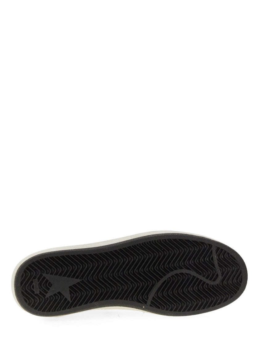 Golden Goose Ballstar Distressed Off-White Leather Sneakers