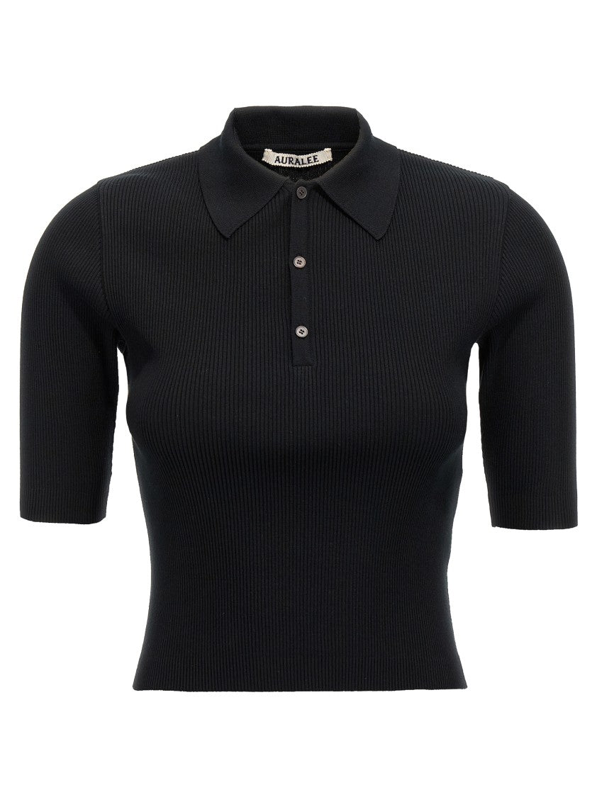Auralee Ribbed Polo Shirt