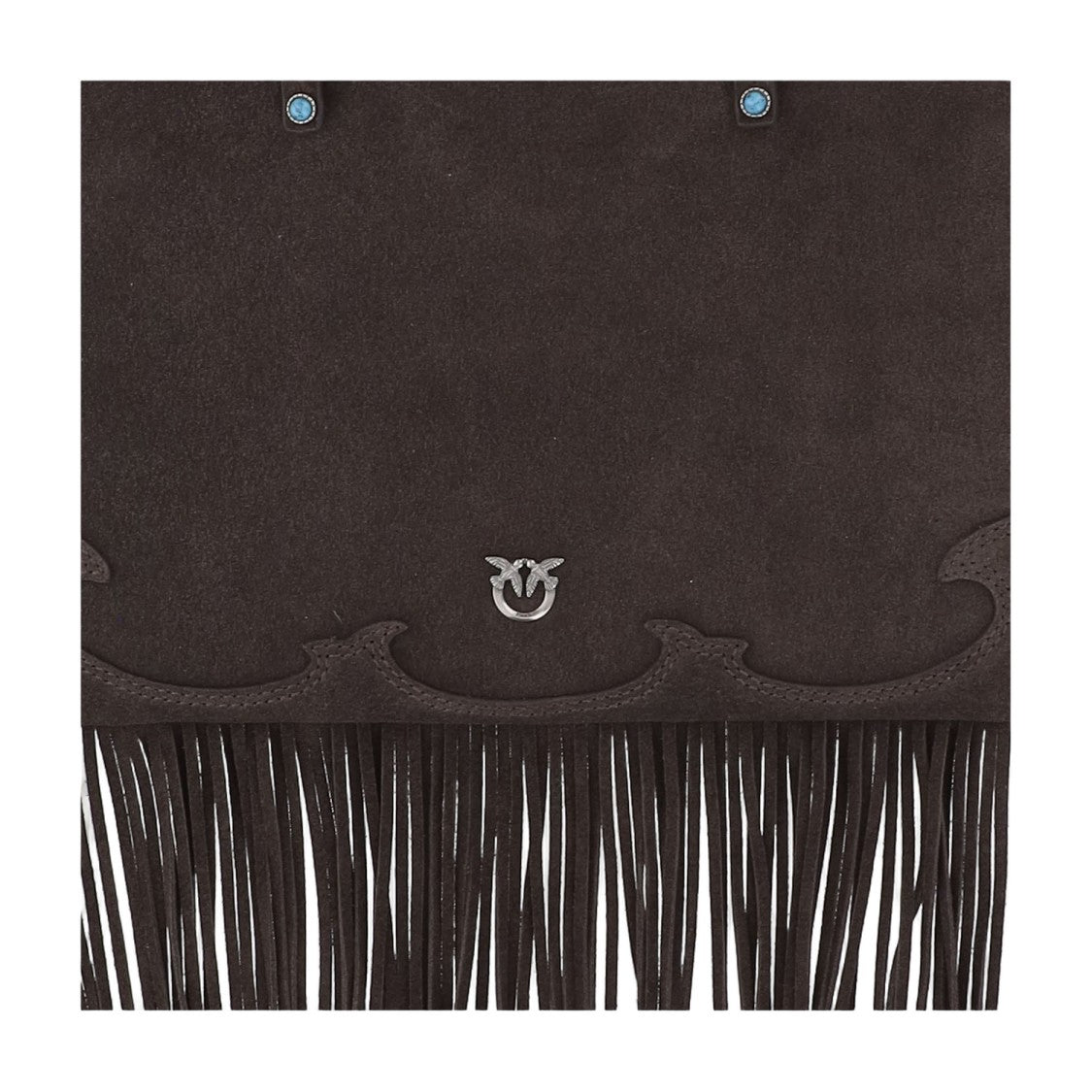 Pinko Suede Shopping Bag With Fringes