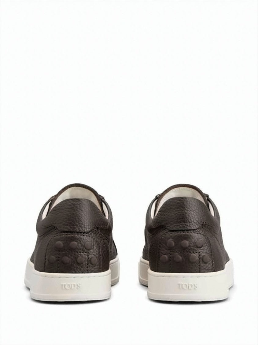 Tod's Smooth Pebbled Leather Low-Top Sneakers
