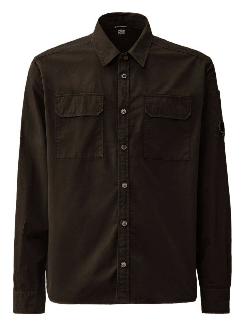 C.P. Company Classic Button-Down Shirt With Logo Patch
