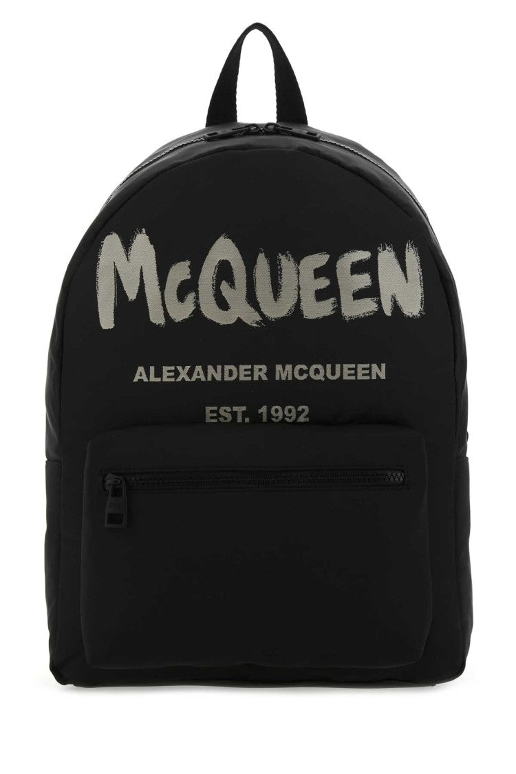 Alexander Mcqueen Black Canvas Metropolitan Backpack