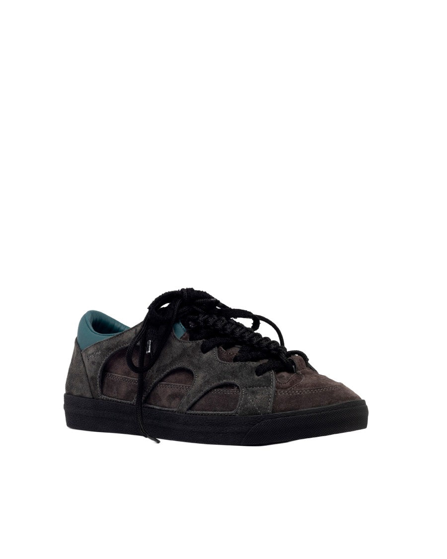 Santha Gray Love Park Low-Top Suede Sneakers
