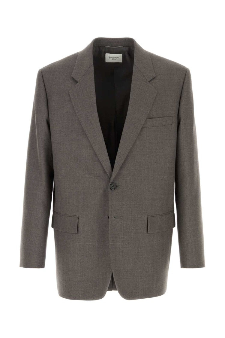 Saint Laurent Grey Wool Blazer